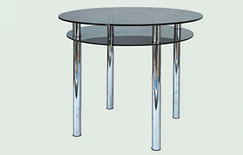 обеденный стол Тауер 9 (черное стекло/хром)